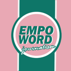Empoword Journalism green and pink logo