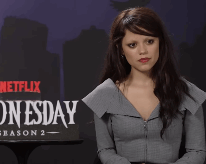 Jenna Ortega promoting Season 2 of Wednesday on Netflix